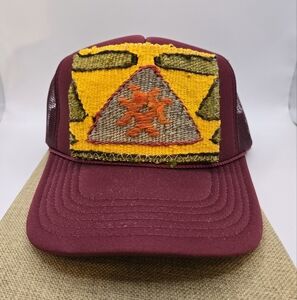 Embroidered Burgundy Trucker Hat